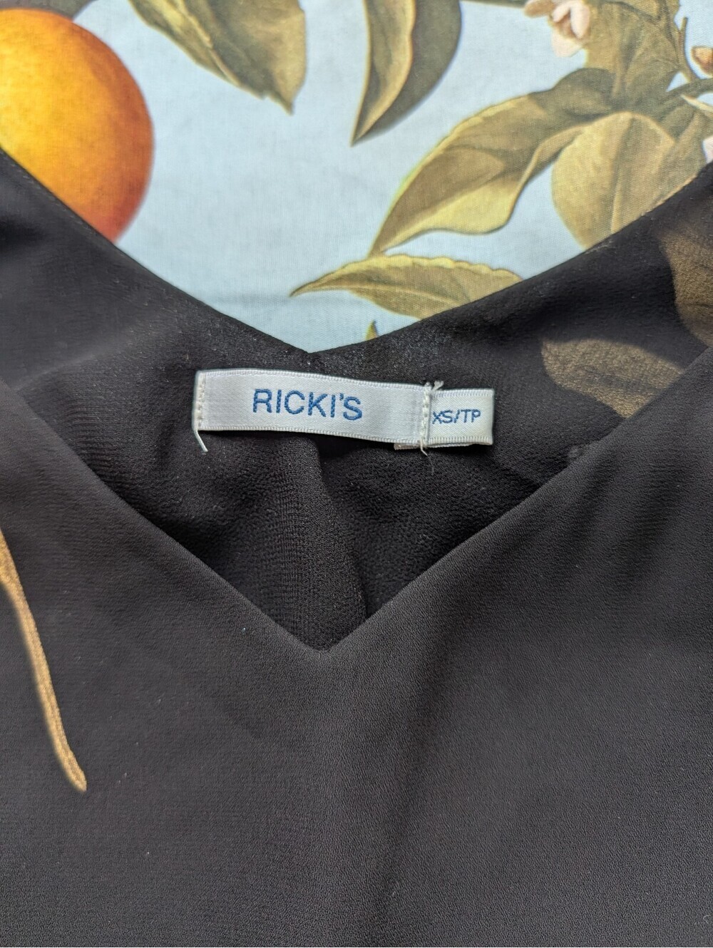 Ricki's Women's Black Floral Sheer Tank Top – Size XS (Extra Small) - Picture 3 of 5